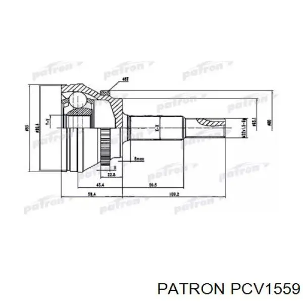 ШРУС наружный передний PCV1559 Patron