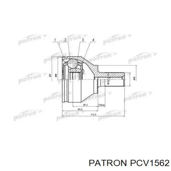 ШРУС наружный передний PCV1562 Patron