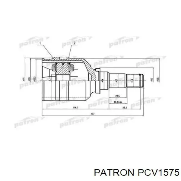 ШРУС внутренний передний PCV1575 Patron