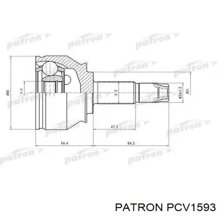 ШРУС наружный передний PCV1593 Patron