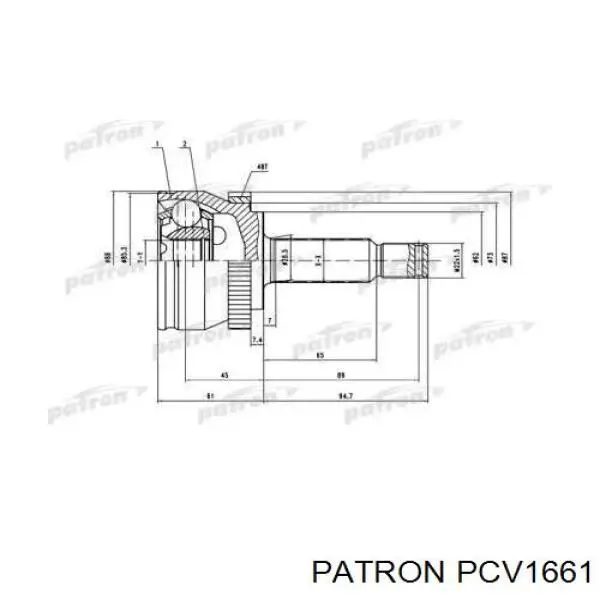 PCV1661 Patron шрус наружный передний