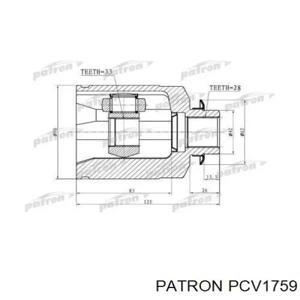 ШРУС внутренний передний правый MN156830 Chrysler