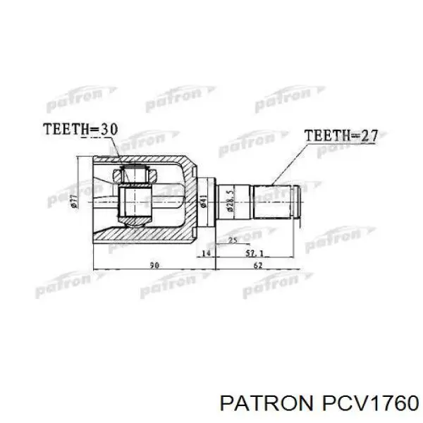 ШРУС внутренний передний PCV1760 Patron