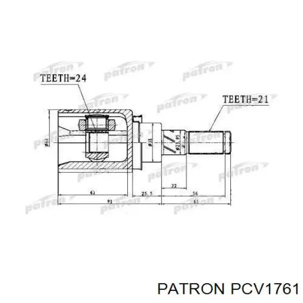 ШРУС внутренний задний PCV1761 Patron