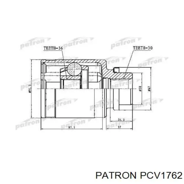 ШРУС внутренний передний правый PCV1762 Patron