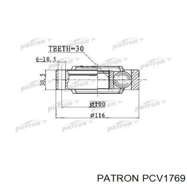 ШРУС внутренний задний 7L0598103AV VAG