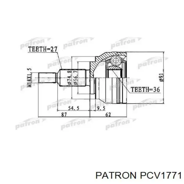 ШРУС наружный передний CVJ577910 Open Parts