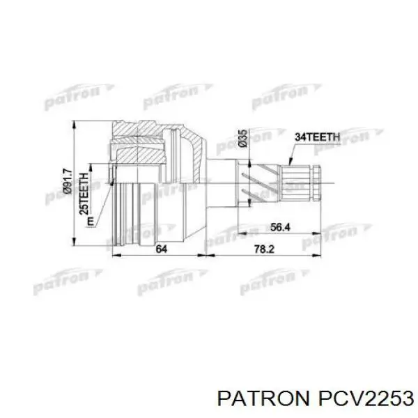 PCV2253 Patron шрус внутренний передний