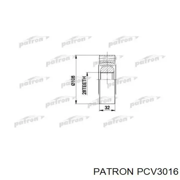 PCV3016 Patron шрус внутренний задний