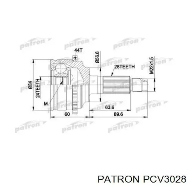 PCV3028 Patron шрус наружный передний