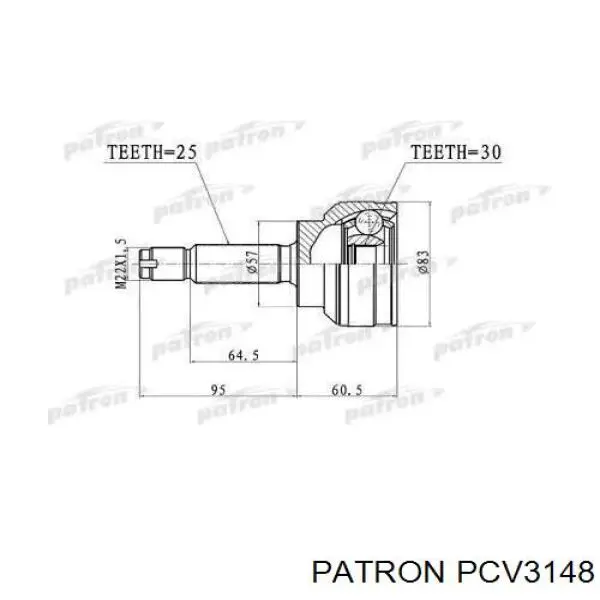 ШРУС наружный передний PCV3148 Patron