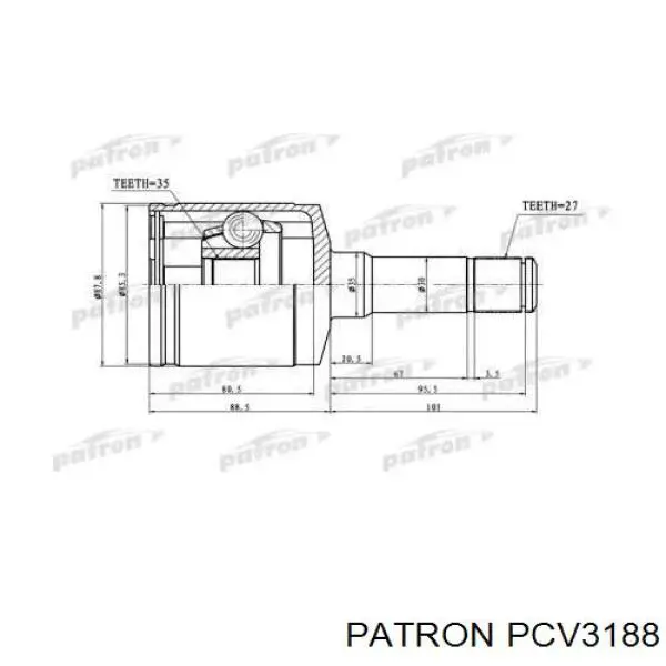 ШРУС внутренний передний PATRON PCV3188
