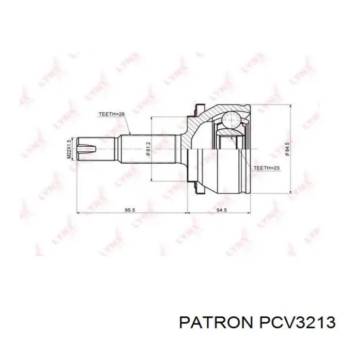 ШРУС наружный передний PCV3213 Patron