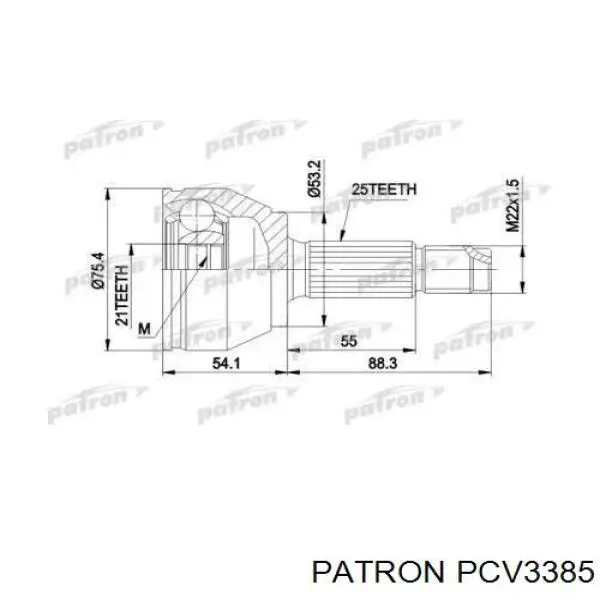 ШРУС наружный передний PCV3385 Patron