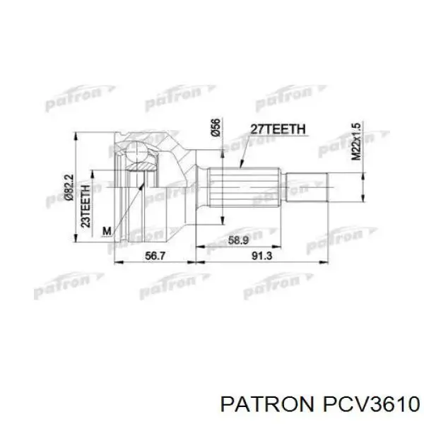 ШРУС наружный передний PCV3610 Patron