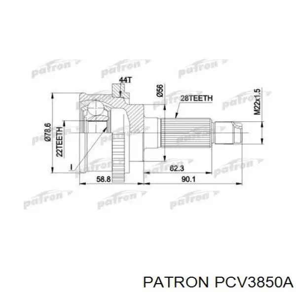 ШРУС наружный передний 0K2N125600 Hyundai/Kia