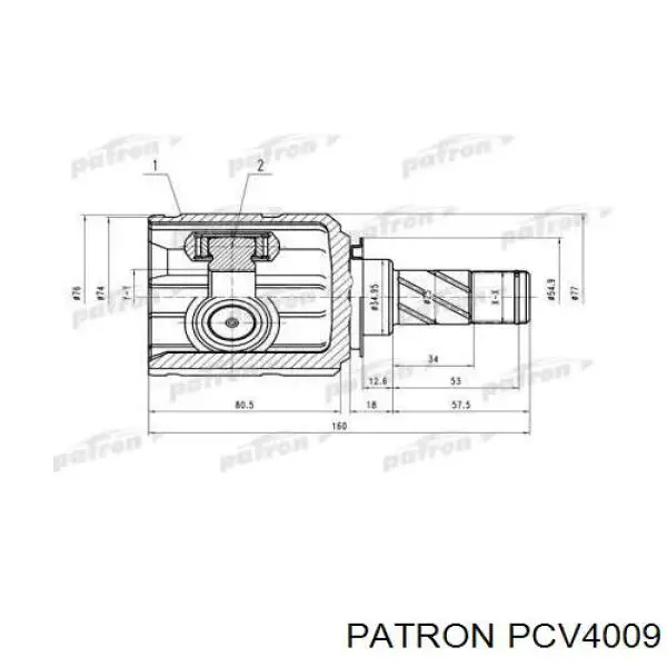 ШРУС внутренний передний PCV4009 Patron