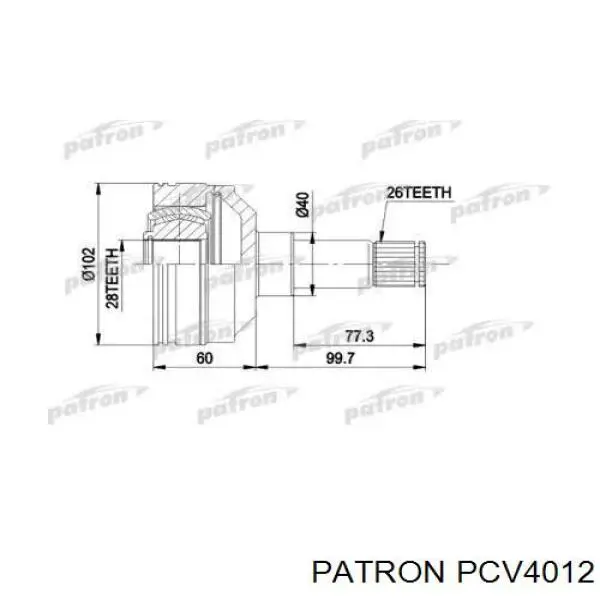 ШРУС внутренний передний левый 7M0498103V VAG