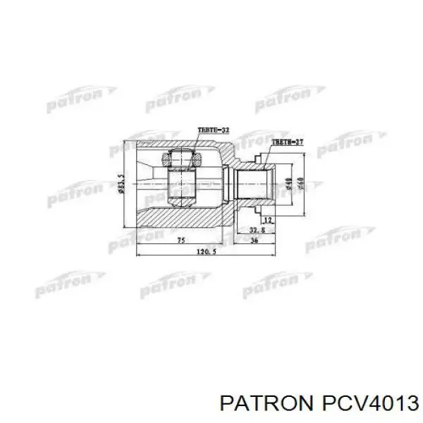 ШРУС внутренний передний левый PCV4013 Patron