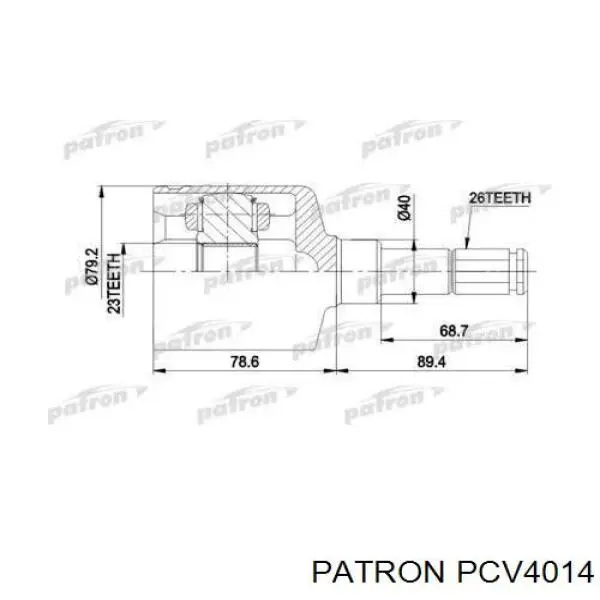 ШРУС внутренний передний левый PCV4014 Patron