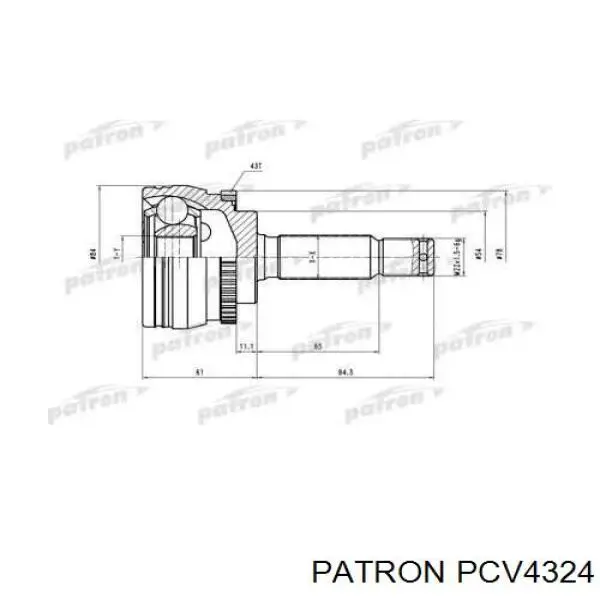 ШРУС наружный передний PCV4324 Patron