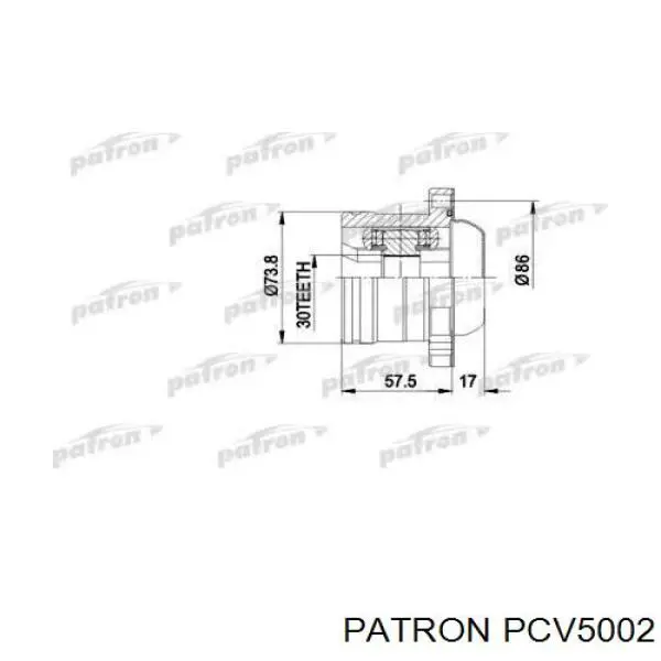 PCV5002 Patron шрус внутренний передний