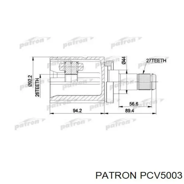 Левая полуось PCV5003 Patron