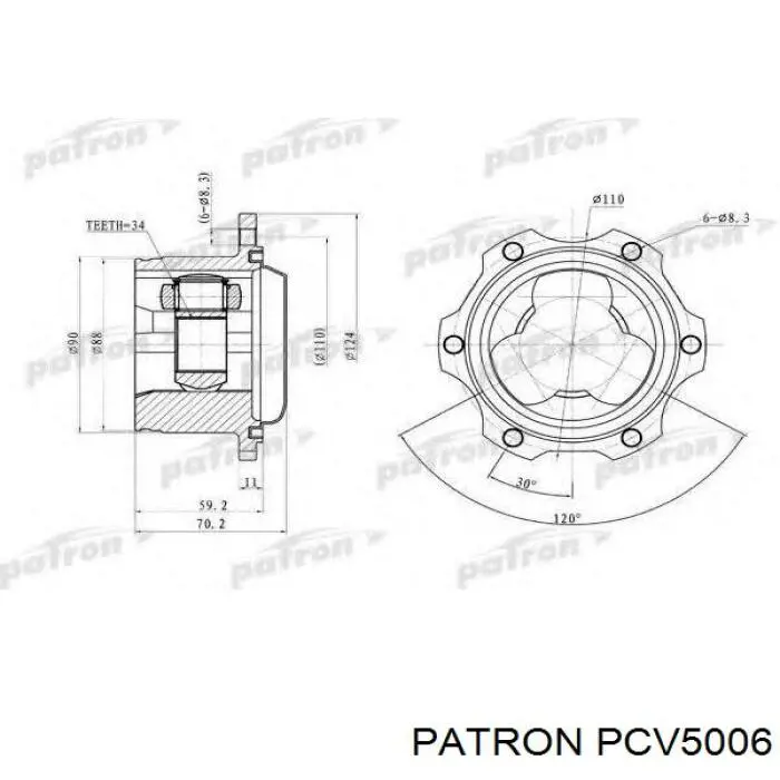 Купить PCV5006 Patron ШРУС внутренний