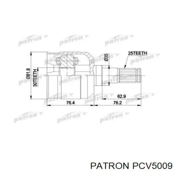 ШРУС наружный передний PCV5009 Patron