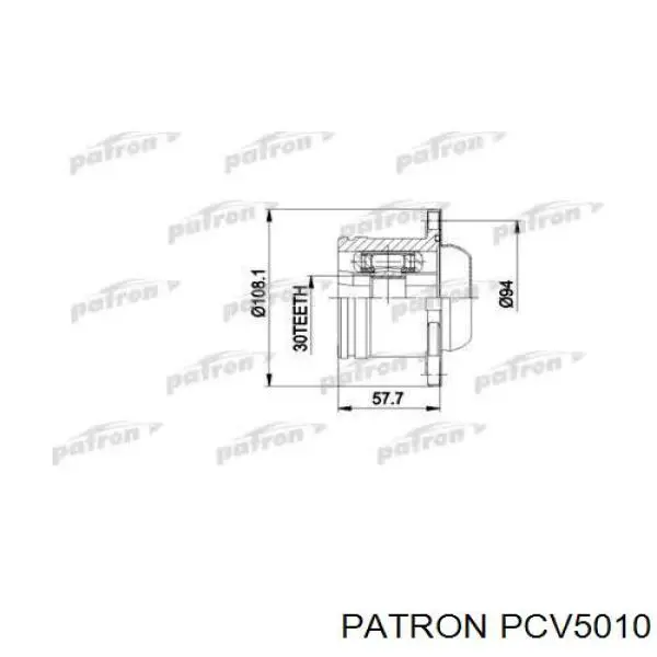 ШРУС внутренний передний PCV5010 Patron