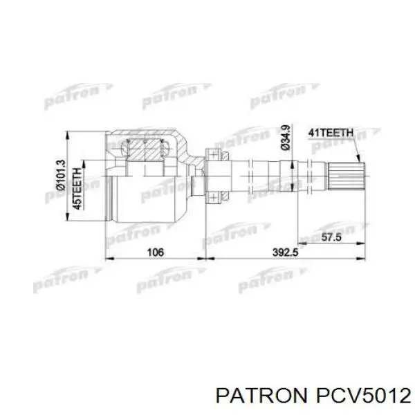 Полуось (привод) передняя правая PCV5012 Patron