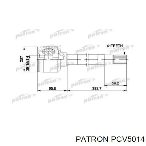 Полуось (привод) передняя правая PCV5014 Patron