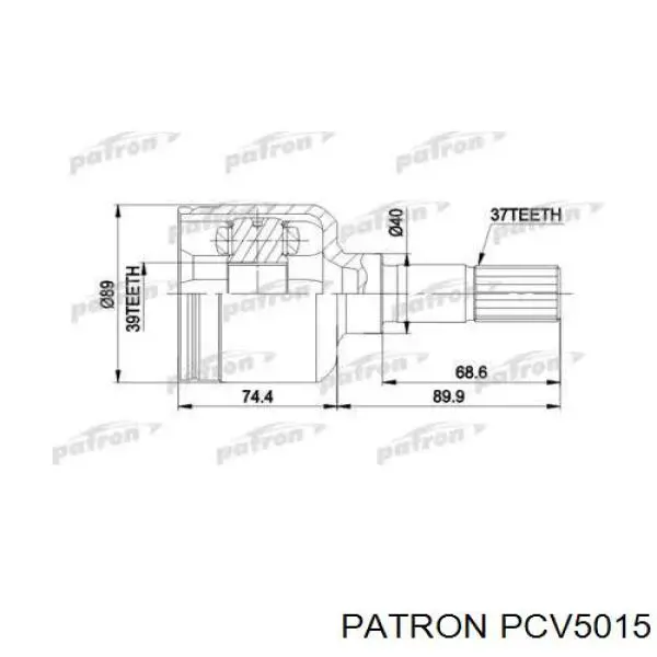 Полуось (привод) передняя левая PCV5015 Patron