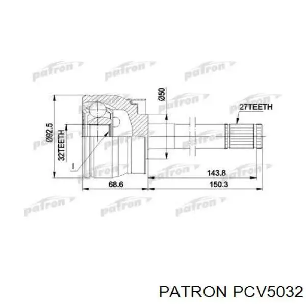 ШРУС наружный передний PCV5032 Patron