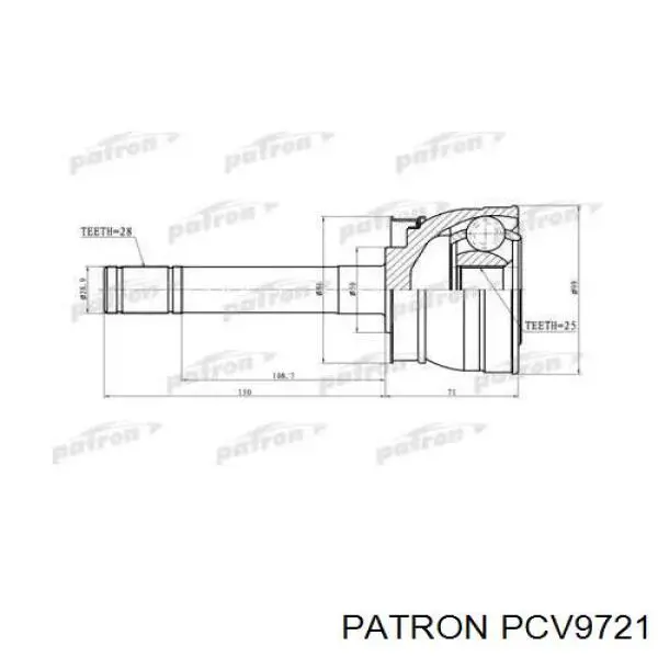 ШРУС наружный передний PCV9721 Patron