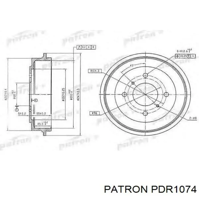 Тормозной барабан PDR1074 Patron