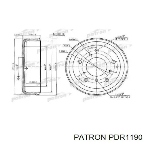 Тормозной барабан PDR1190 Patron