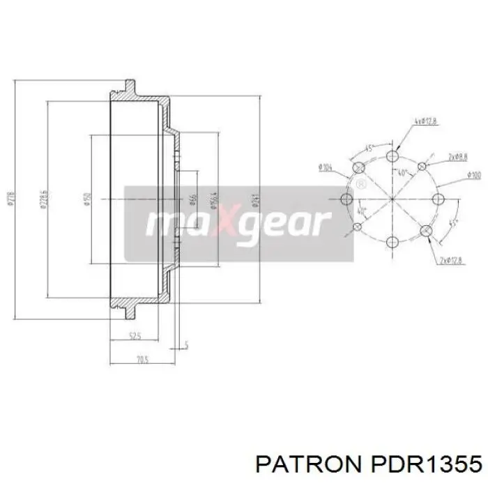 Тормозной барабан PDR1355 Patron