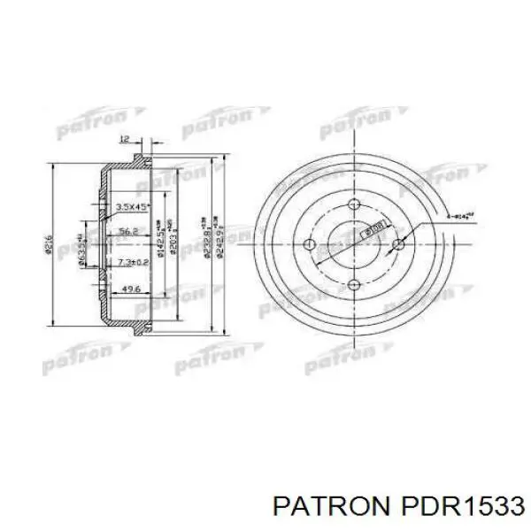 Тормозной барабан PDR1533 Patron