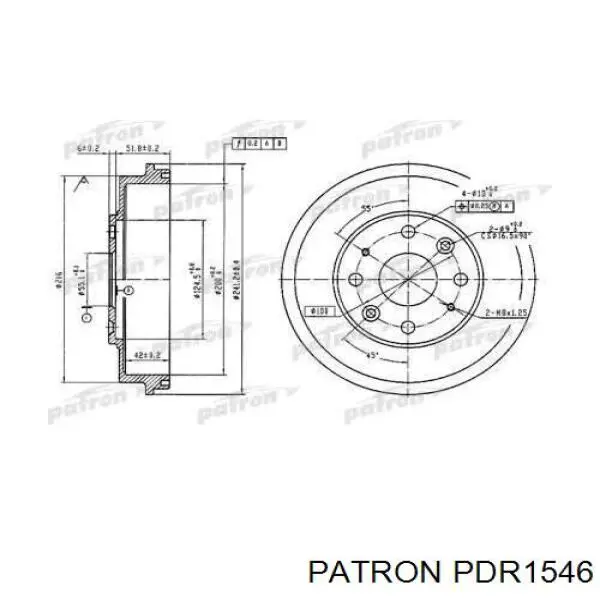 Тормозной барабан PDR1546 Patron