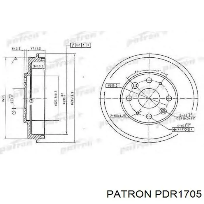 Тормозной барабан PDR1705 Patron