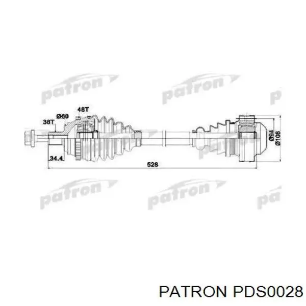 Полуось (привод) передняя правая 701407271BV VAG