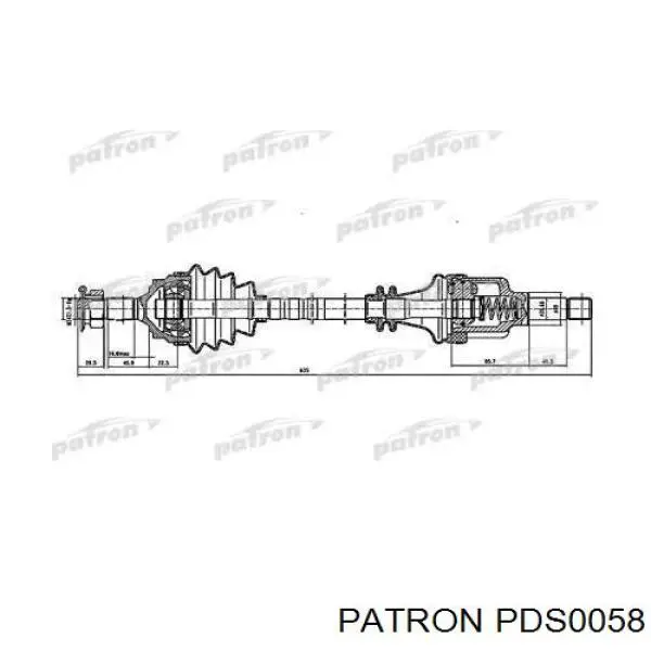 Полуось (привод) передняя левая PDS0058 Patron