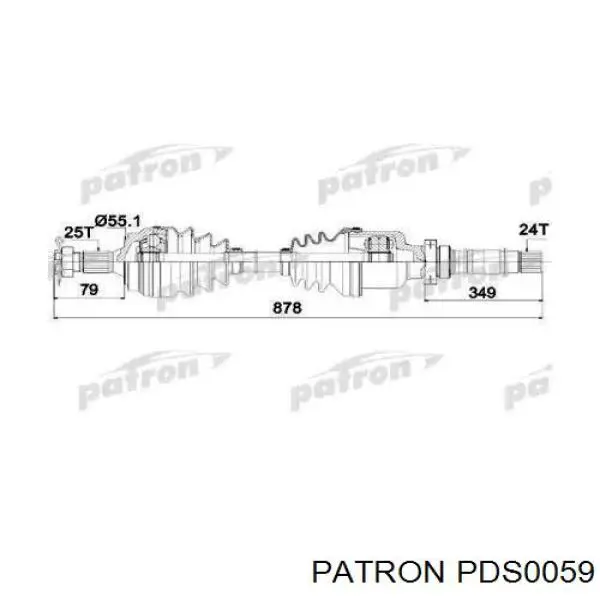 Полуось (привод) передняя левая PDS0059 Patron