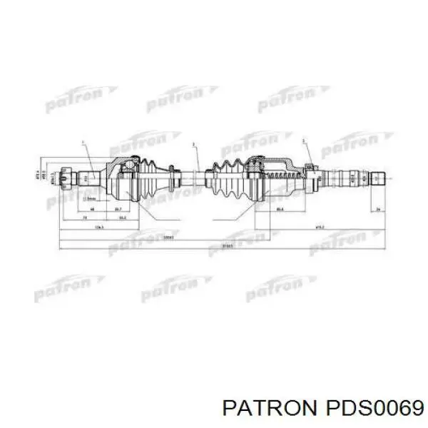 Правая полуось 3273G3 Peugeot/Citroen