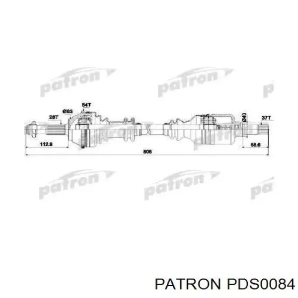 Полуось (привод) передняя левая PDS0084 Patron