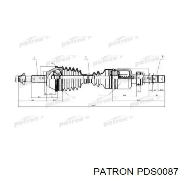 Полуось (привод) передняя правая PDS0087 Patron