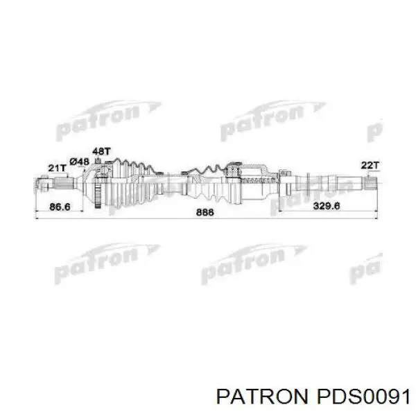 Правая полуось PDS0091 Patron