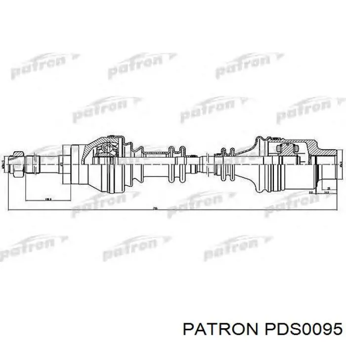 Полуось (привод) передняя правая 300594 Trakmotive/Surtrack