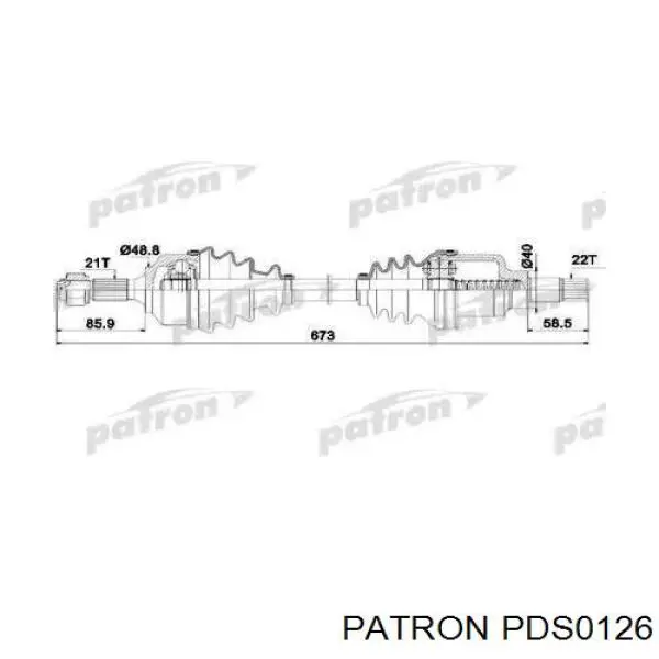 Полуось (привод) передняя левая PNG72032 A.m. Gears